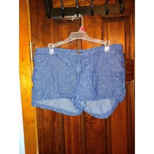 Old Navy Blue Polka Dot Chambray Everyday Shorts Size 10